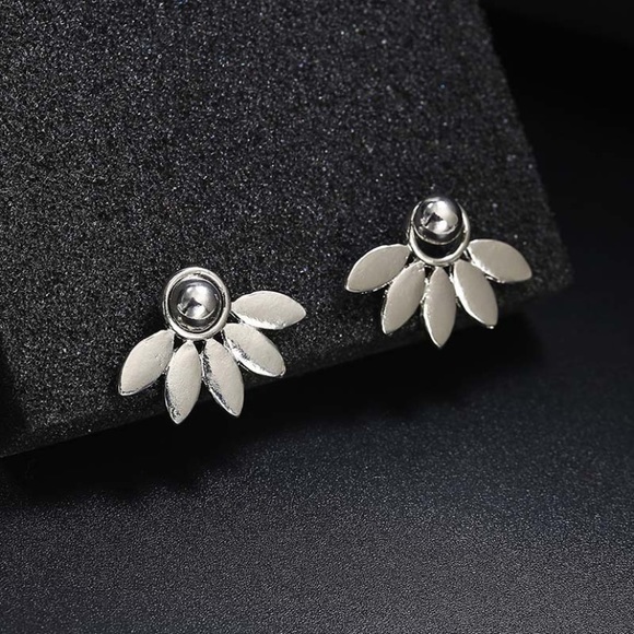 Boutique Jewelry - Flower Petal Jacket Stud Earrings Silver or Gold
